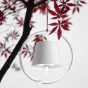 Poldina White rechargeable and dimmable led suspension lamp with battery up to 9 hours. IP54 outdoor.