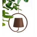 Poldina Corten rechargeable and dimmable led suspension lamp with battery up to 9 hours. IP54 outdoor.
