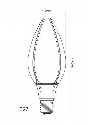 LED bulb 80w 2200K E27 socket for industrial bells and street lamps.