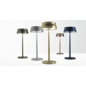 Led table lamp Sister Light anodized gold color. Ideal for catering. IP54 for outdoor use.