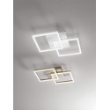 Modern LED ceiling light Bard 39watt white 3394-22-102 Fabas. Ceiling lamp in white metal and methacrylate diffuser.