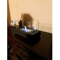 Mason black table bio fireplace, very modern with an autonomy of up to 2 hours. Furnishing accessory.