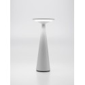 Led table lamp Dama white rechargeable with battery up to 9 hours. IP54 outdoor. USB input and powerbank function.