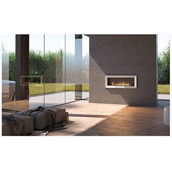 Frame 1200 SimpleFire built-in bio-fireplace in bioethanol with a 2-liter burner. Wall recessed fireplace.