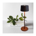 Rechargeable and dimmable Olivia Pro Corten led table lamp with battery up to 9 hours. IP65 outdoor.