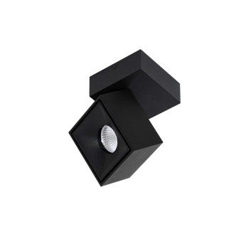Applique Mini Rubyc Tricolore da 7w a led orientabile quadrata nera dimmerabile