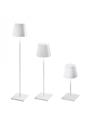 Poldina Pro XXL White led floor lamp rechargeable and dimmable with battery up to 15 hours. IP54 outdoor.