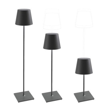 Led floor lamp Poldina Pro XXL Dark Gray rechargeable and dimmable with battery up to 15 hours. IP54 outdoor.