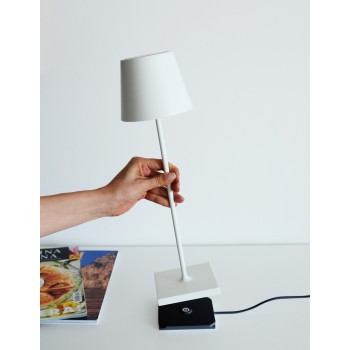 Poldina Mini Pro Corten rechargeable and dimmable led table lamp with battery up to 9 hours. IP54 outdoor.