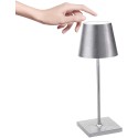 Led table lamp Poldina Pro Mini Silver Leaf rechargeable and dimmable with battery up to 9 hours. IP54 outdoor.