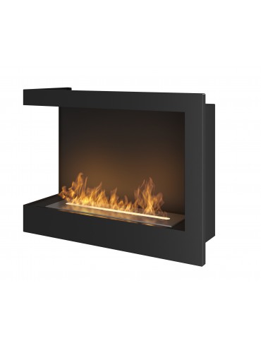 Corner 600 Left SimpleFire corner built-in bio-fireplace in bioethanol with a 1 liter burner. Built-in fireplace. Black.