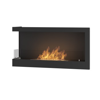 Corner 900 Left SimpleFire corner built-in bio-fireplace in bioethanol with a 1 liter burner. Built-in fireplace. Black.