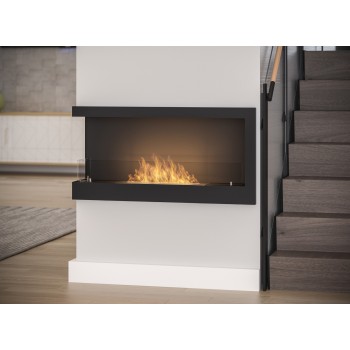 Corner 900 Left SimpleFire corner built-in bio-fireplace in bioethanol with a 1 liter burner. Built-in fireplace. Black.