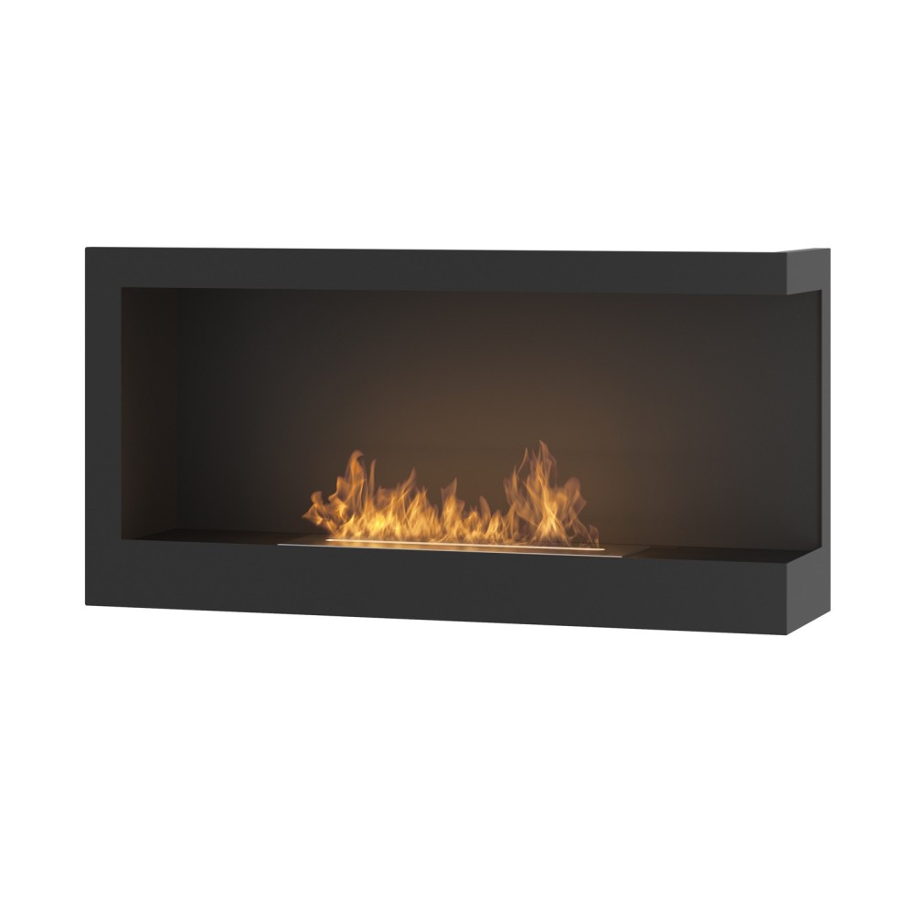 Corner 900 Right SimpleFire corner built-in bio-fireplace in bioethanol with 1 liter burner. Built-in fireplace. Black.