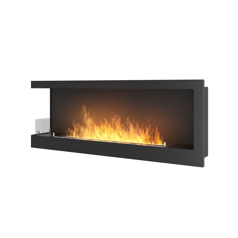 Corner 1200 Left SimpleFire corner built-in bio-fireplace in bioethanol with a 1.5 liter burner. Built-in fireplace.