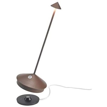 Pina Pro Corten rechargeable and dimmable led table lamp with battery up to 9 hours. IP54 outdoor.