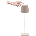 Poldina sand rechargeable and dimmable led table lamp with battery up to 9 hours. IP54 outdoor.