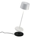 Led table lamp Olivia Pro Bianca rechargeable and dimmable with battery up to 9 hours. IP65 outdoor.