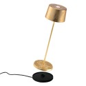 Led table lamp Olivia Pro Gold Leaf rechargeable and dimmable with battery up to 9 hours. IP65 outdoor.