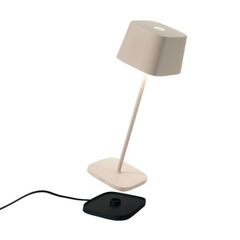Ofelia Pro Sabbia led table lamp rechargeable and dimmable with battery up to 9 hours. IP65 outdoor.