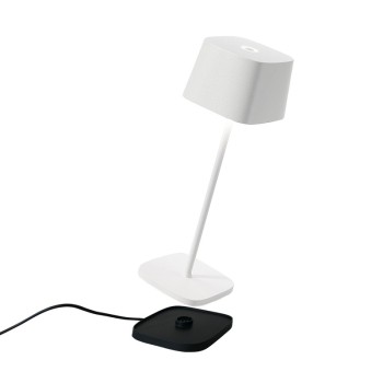 Ofelia Pro Bianca rechargeable and dimmable led table lamp with battery up to 9 hours. IP65 outdoor.
