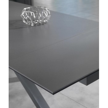 Tavolo allungabile moderno fino a 240cm colore grigio grafite, top in ceramica. Due allunghe, alta qualità. Stones OM/313/GR.