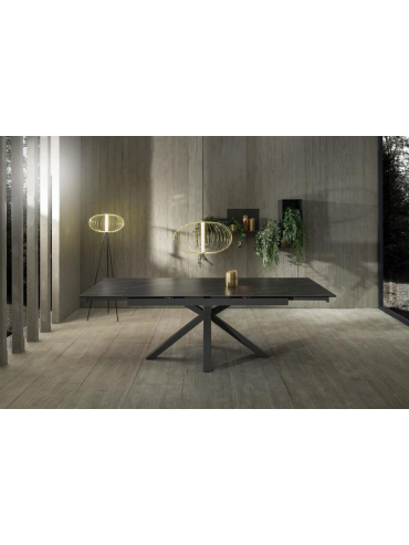 Modern extendable table up to 240cm portoro color, ceramic top. Two extensions, high quality. Stones OM/313/MN