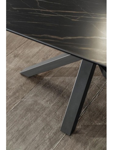 Modern extendable table up to 240cm portoro color, ceramic top. Two extensions, high quality. Stones OM/313/MN