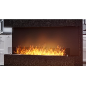 Bioethanol Built-in Design Fireplace C1200 Version 1, with Open Glass on 3 Sides. Single burner of 3 liters.