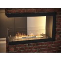 U800 Design Built-in Bioethanol Fireplace with Open Glass on 3 Sides 0.7 Liter Burner. Matt black.