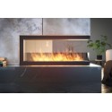 U1200 Design Built-in Bioethanol Fireplace with Open Glass on 3 Sides 3 Liter Burner. Matt black.