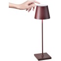 Poldina Pro Bordeaux led table lamp rechargeable and dimmable with battery up to 9 hours. IP54 outdoor.