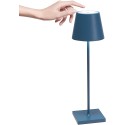 Poldina Pro blue avio rechargeable and dimmable led table lamp with battery up to 9 hours. IP54 outdoor.