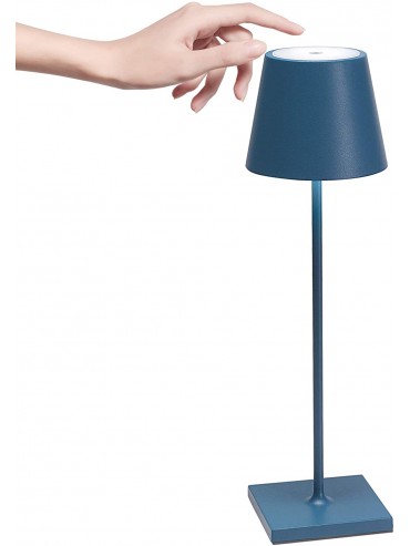 Poldina Pro blue avio rechargeable and dimmable led table lamp with battery up to 9 hours. IP54 outdoor.