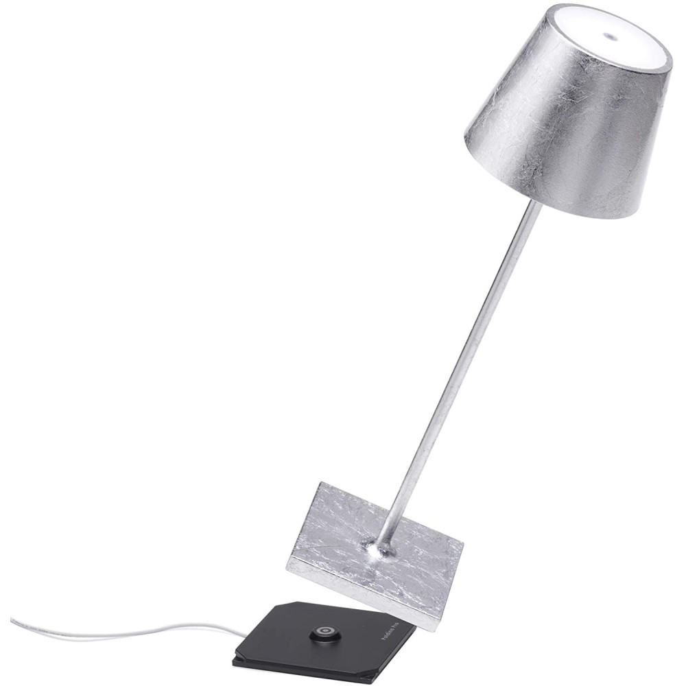 Lampada portatile ricaricabile con lampadina argento
