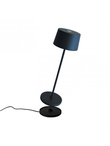 Led table lamp Olivia Pro Matt Black rechargeable and dimmable with battery up to 9 hours. IP65 outdoor.