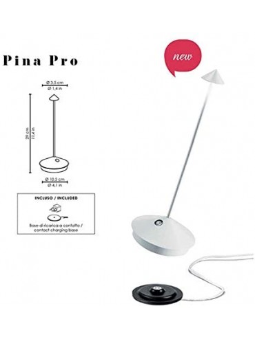 Led table lamp Pina Pro Sabbia rechargeable and dimmable with battery up to 9 hours. IP54 outdoor.