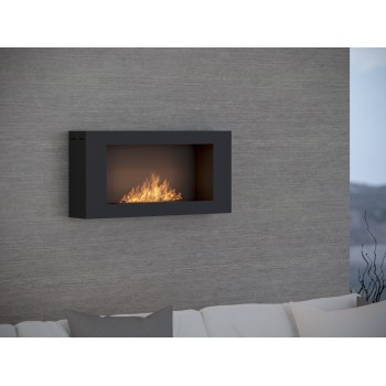 BlackBox 910 SimpleFire bioethanol fireplace in bioethanol with a 1 liter burner. Wall bio-fireplace. Black.