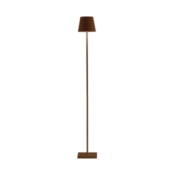 Poldina Pro L corten rechargeable and dimmable led floor lamp with battery up to 9 hours. IP54 outdoor.