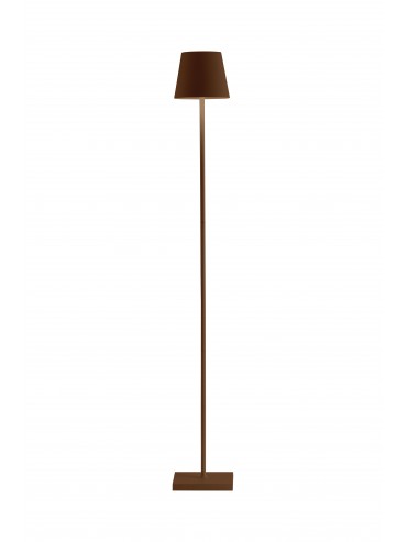 Poldina Pro L corten rechargeable and dimmable led floor lamp with battery up to 9 hours. IP54 outdoor.