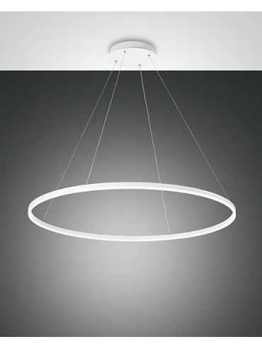 Giotto led chandelier 60watt white 3508-42-102 Fabas. Suspension lamp in white metal and methacrylate diffuser.