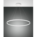 Giotto led chandelier 60watt white 3508-46-102 Fabas. Suspension lamp in white metal and methacrylate diffuser.