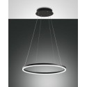 Giotto led chandelier 36watt black 3508-40-101 Fabas. Suspension lamp in black metal and methacrylate diffuser.