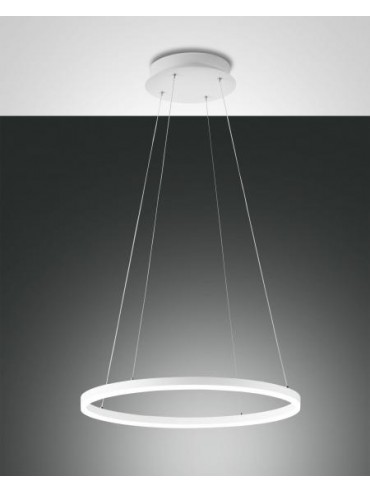 Giotto led chandelier 36watt white 3508-40-102 Fabas. Suspension lamp in white metal and methacrylate diffuser.