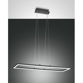 Suspension Bard ceiling light led modern 52watt Anthracite 3394-45-282 Fabas. Metal ceiling lamp and methacrylate diffuser.