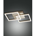 Modern LED ceiling light Bard 39watt matt gold 3394-22-225 Fabas. Ceiling lamp in matt gold metal and methacrylate diffuser.