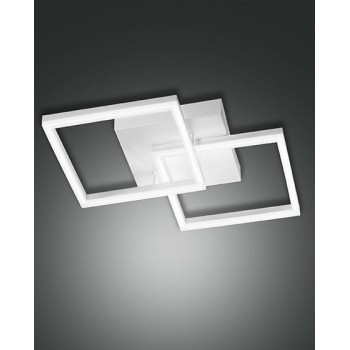 Modern LED ceiling light Bard 39watt white 3394-22-102 Fabas. Ceiling lamp in white metal and methacrylate diffuser.