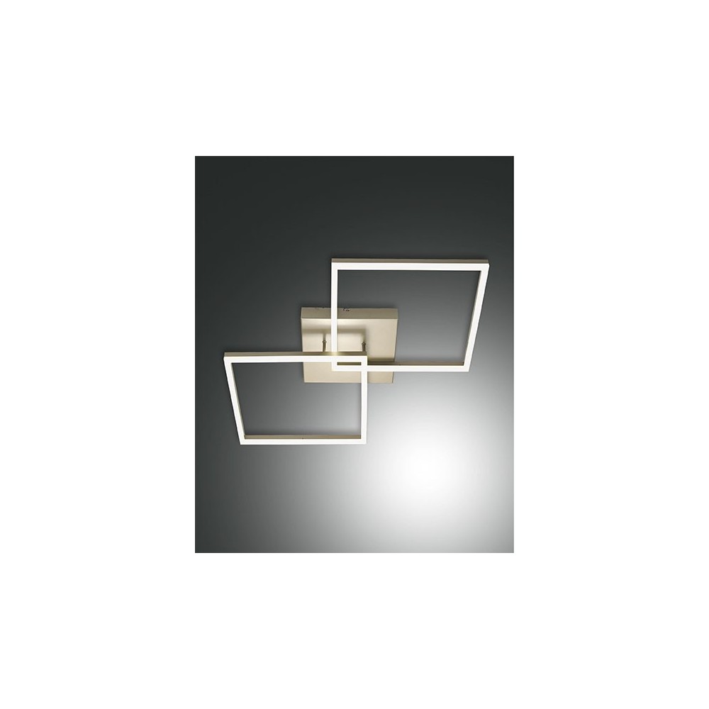 Modern led ceiling light Bard 52watt matt gold 3394-65-225 Fabas. Metal ceiling lamp and methacrylate diffuser.