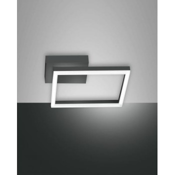 Bard modern LED ceiling light 22watt anthracite 3394-21-282 Fabas. Ceiling lamp in anthracite metal and methacrylate diffuser.