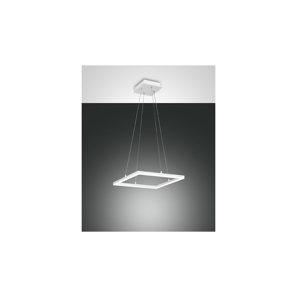 Bard ceiling light, modern LED pendant, 39watt white 3394-40-102 Fabas. Metal ceiling lamp and methacrylate diffuser.